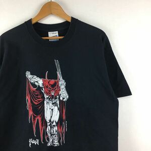 ビンテージ 90s【Faust】Tim Vigil アメコミ Tシャツ ダーク ヒーロー 古着 AKIRA アニメT 映画 エロ ホラー アダルト コミック ヴェノム