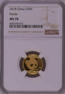 NGC MS70 最高鑑定 2018年中国パンダ3グラム金貨 コイン 硬貨