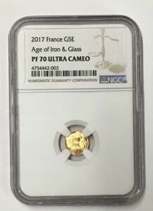 アイロン＆GLASS 金貨 NGC PF 70 ULTRA CAMEO 2017 FRANCE AGE（RARE） 硬貨