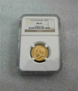 1911 Cカナダ 金貨 コインソブリンジョージV NGC MS 63 硬貨