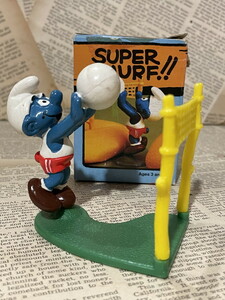 *1980 годы / Smurf /PVC фигурка ⑥ super Smurf быстрое решение Vintage SMURF редкость *