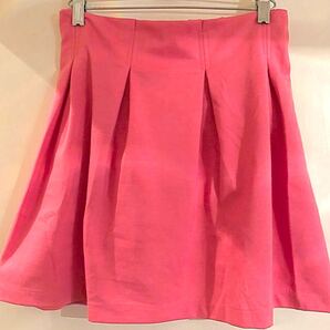 【700円均一同梱100円引】ストレッチ素材 ミニスカート ピンク ボックスプリーツ