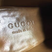 【グッチ】本物 GUCCI 靴 24cm 茶 ビジネスシューズ 内羽根式 本革 レザー 男性用 メンズ イタリア製 39 EJ_画像9