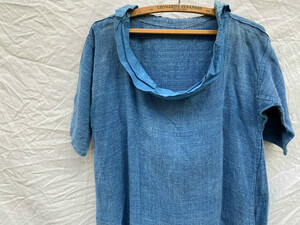 00s10s20s フレンチ アンティーク リネン スモック インディゴ FRENCH ANTIQUE LINEN SMOCK INDIGO ジャンヌバレ BOUTIQUE JEANNE VALET