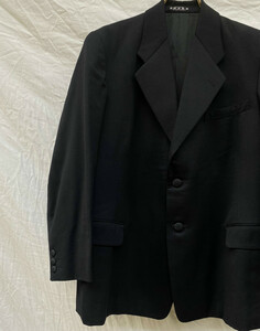 戦後 テーラード ジャケット TAILORED JACKET SACK COAT ジャパンヴィンテージ JAPAN VINTAGE ワイドラペル 黒 岡野洋服店 40s50s60s