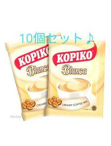 ■KOPIKO 3in1 Coffee Blanca ブランカ 10個 コピコ 珈琲 ミルク 砂糖入り インスタントコーヒー 美味しい 人気 簡単 パウダー