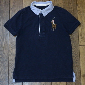 Polo Ralph Lauren キッズ ポロシャツ ビッグポニー 刺繍 ネイビー 半袖 ポロ ラルフローレン 子供服 ベビー服 kids girls boys 男の子