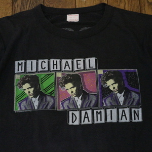 80s USA製 MICHAEL DAMIAN ROCK ON 1989 Tシャツ L ブラック マイケルダミアン ミュージック バンド ロック ヴィンテージ