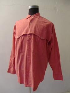 送料無料 70's DEAD STOCK イタリア製 PARAGON 赤 シャンブレー シャツ ジャケット デニム ブルゾン VINTAGE ワークシャツ カバーオール 