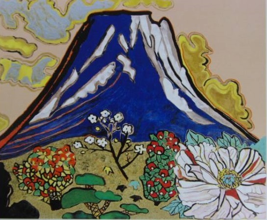 片岡球子, 【花咲く目出度き富士】, 希少な額装用画集より, 新品額装付, 状態良好, 送料込み, 絵画, 油彩, 自然, 風景画