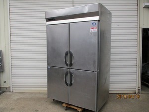 y1428-8　サンヨー SANYO　4ドア冷凍冷蔵庫　2凍2蔵　3相200V　W1200×D800×H2020　SRR-G1283C2　2008年製　中古　厨房