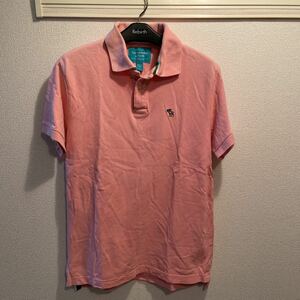 Abercrombie&Fitch 半袖ポロシャツ サーモンピンク S