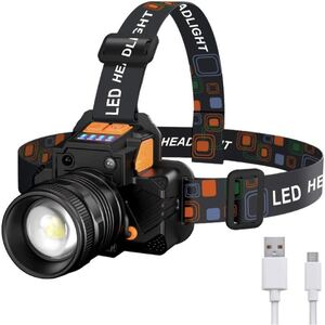 ヘッドライト ヘッドランプ 高輝度 ヘッドライト usb充電式 4000mAh大容量バッテリー 三つ点灯モード ズーム機 能付き 800ルーメン 明るさ