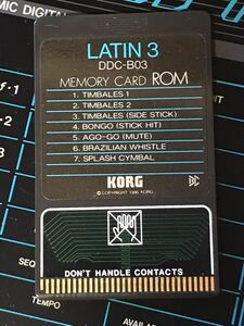 【即決・送料込み】KORG DDC-B03 LATIN 3 MEMORY CARD ROM