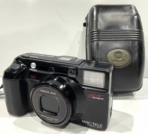 210531A☆ MINOLTA MAC-TELE QUARTZ DATE コンパクトカメラ ケース付 ♪配送方法＝ヤフネコ宅急便にて