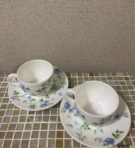 未使用 WEDGWOOD（ウェッジウッド) ペア カップ＆ソーサー 2客 ブルージャスミン