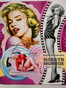  centre Africa stamp [ Marilyn * Monroe raw .85 anniversary ]2011
