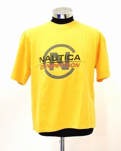 USA 古着 米国製 NAUTICA （ノーティカ ノーチカ）90's VINTAGE ヴィンテージTシャツ 半袖クルーネック プリント LOGO ロゴ Tee L 90年代