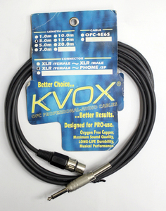 未使用品 KVOX クボックス 高品質マイクケーブル XLR(メス)-PHONE 3m