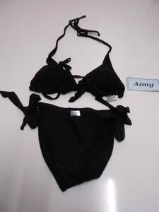 #7-AT26- separate woman swimsuit black 9 number M cotton 100% T-shirt white ground red .... pattern ( extra ) attaching 