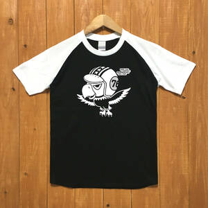 ■WAR BIRD ラグランTシャツ■Lサイズ（ブラックxホワイト） FAIRGROUNDS フェアグラウンズ