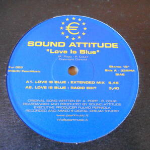 【テクノ12inch】Sound Attitude / Love Is Blue 恋は水色 レコードの画像2