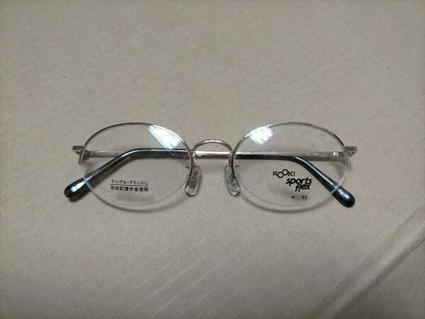 未使用 増永眼鏡㈱ masunaga KOOKI sports flex オーバル　ナイロール　ハーフリム　眼鏡フレーム サイズ: 52□19-140 V-258　GOLD系