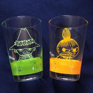  ultra rare not for sale MOOMINsnaf gold &mi- glass tumbler 2 piece set Circle K thanks Novelty 