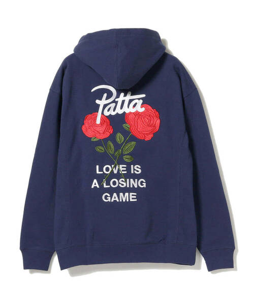 PATTA LOVE HOODED SWEATER BLUE XXL パーカー スウェット パタ ネイビー ブルー 2XL