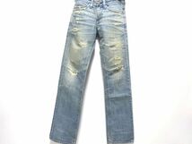 AG TAMBOURINE 27YEAR-DAMAGE DENIM PANTS 28 size / エージー タンバリン ダメージ リペア加工 エイジド デニム メンズ USA製 定価42000円_画像2