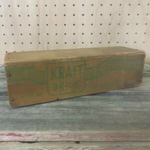 ビンテージ　KRAFT BRICK チーズボックス　箱　木製　アンティーク　インテリア　雑貨　210504　