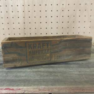 ビンテージ　KRAFT AMERICAN チーズボックス　箱　木製　アンティーク　雑貨　210504