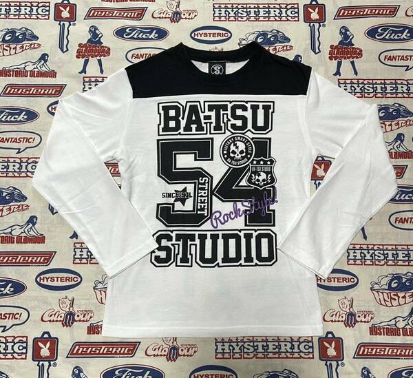 BA-TSU STUDIO バツ バツスタディオ 長袖Tシャツ ロンT 130 ドクロ ロック系男の子　子供服