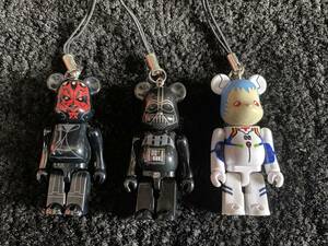 ★BE@RBRICK 3体セット　ベアブリック　STAR WARS　スター・ウォーズ　ストラップ　綾波レイ　エヴァンゲリオン★