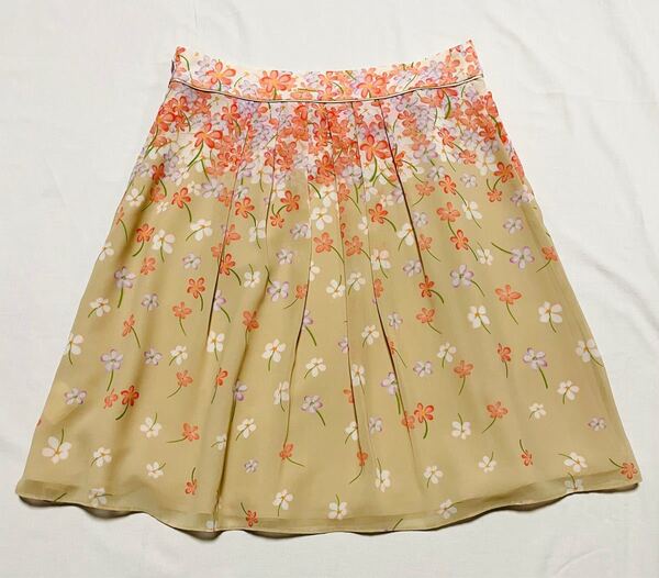 お値下げ【美品】SunaUna スーナウーナ 花柄スカート ベージュ