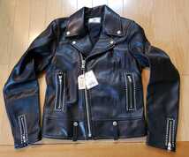 激レアSサイズ未使用 定価220000円 Rags McGREGOR ラグスマックレガー DOUBLE RIDERS STUDS　LEATHER JACKET ブラック ライダースJKTレザー_画像6