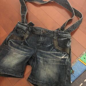 デニムショートパンツ M サロペット