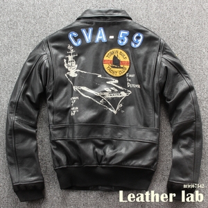  stereo a hyde 1960 USS Forester ruCVA-59 flight jacket black S size boma- Bomber A-2 G-1 leather cow leather 