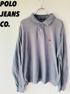 【人気】POLO JEANS CO/ポロジーンズ　カンパニー　ポロシャツ　灰/グレー　Lサイズ　（K１３７）