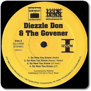 【●03】Diezzle Don & Tha Govener/So Now You Know/12''/Back Off/Hood Thing/Ragga Hip Hop/'90s Underground/Redman