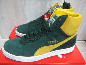  new goods 05 year made PUMA SUEDE MID Brazil color 27.5cm green / yellow * Puma suede mid green yellow 