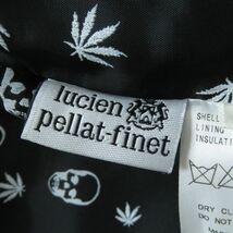 美品◇正規品 lucien pellat-finet ルシアンペラフィネ バックスカル 裏地総柄 ZIP UP ダウンジャケット ブラック 黒 レディース S 日本製_画像9