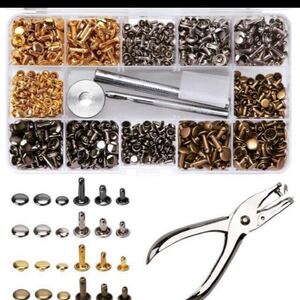カシメセット カシメ かしめ カシメ金具 セットカシメ打ち具セット レザークラフト用打ち具キット 3サイズ