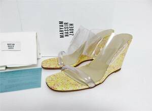 定価7.1万 MARYAM NASSIR ZADEH OLYMPIA WEDGE 38 イタリア製 PVC ウェッジサンダル マリアムナッシアーザデー クリア ウェッジ サンダル 