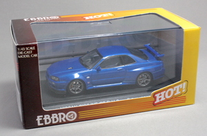 EBBRO エブロ 1/43【43301】NISSAN SKYLINE GT-R (R34) V Spec ll [M.BLUE]