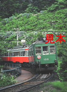 鉄道写真645ネガデータ、121701110009、モハ2形-108、箱根登山鉄道、彫刻の森～強羅、2000.07.06、（4591×3362）