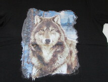 未使用新品　アニマルプリントTシャツ黒　狼LL_画像3