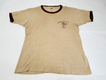 70s USA製 ARTEX 茶色杢 インディアン 染み込みプリント リンガーTシャツ L 70年代 アメリカ製 アメリカ古着 アメカジ ビンテージ ブラウン_画像2