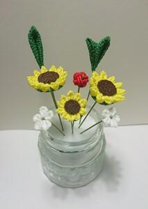 つまみ細工 水引 お花 パーツ ハンドメイド ひまわり