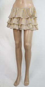 *90%OFF new goods renochiLENOTCHtia-do flair skirt mini height star pattern regular price 11,000 jpy ( tax included ) size 2(L)(W78) beige × yellow LSK374